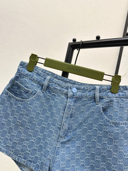 Guc 25ss jacquard denim short