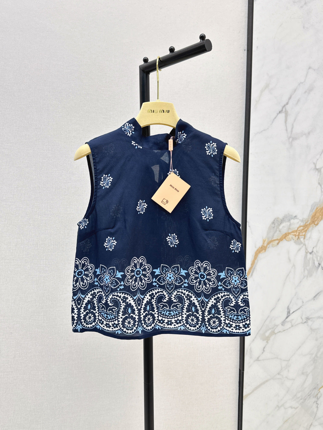 Miu 25ss Linen print vest