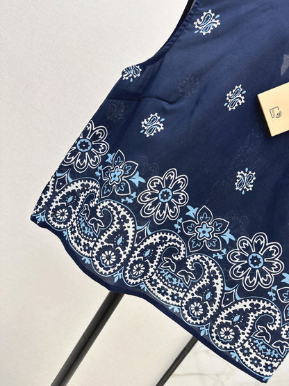 Miu 25ss Linen print vest