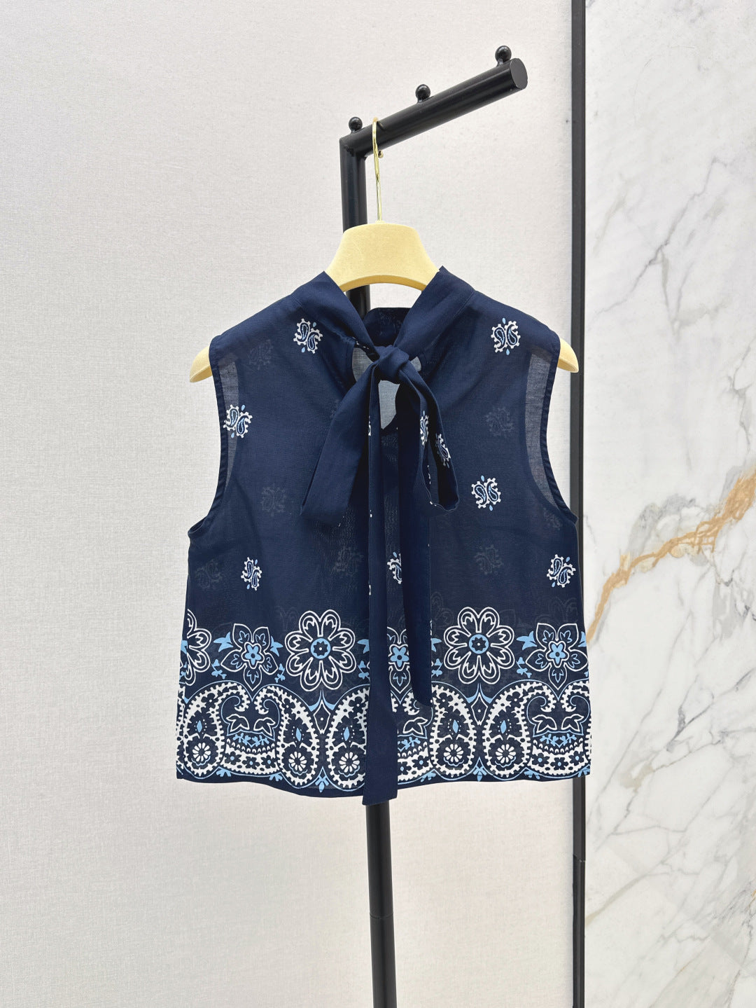 Miu 25ss Linen print vest