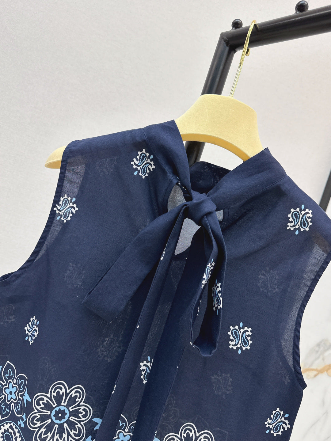 Miu 25ss Linen print vest