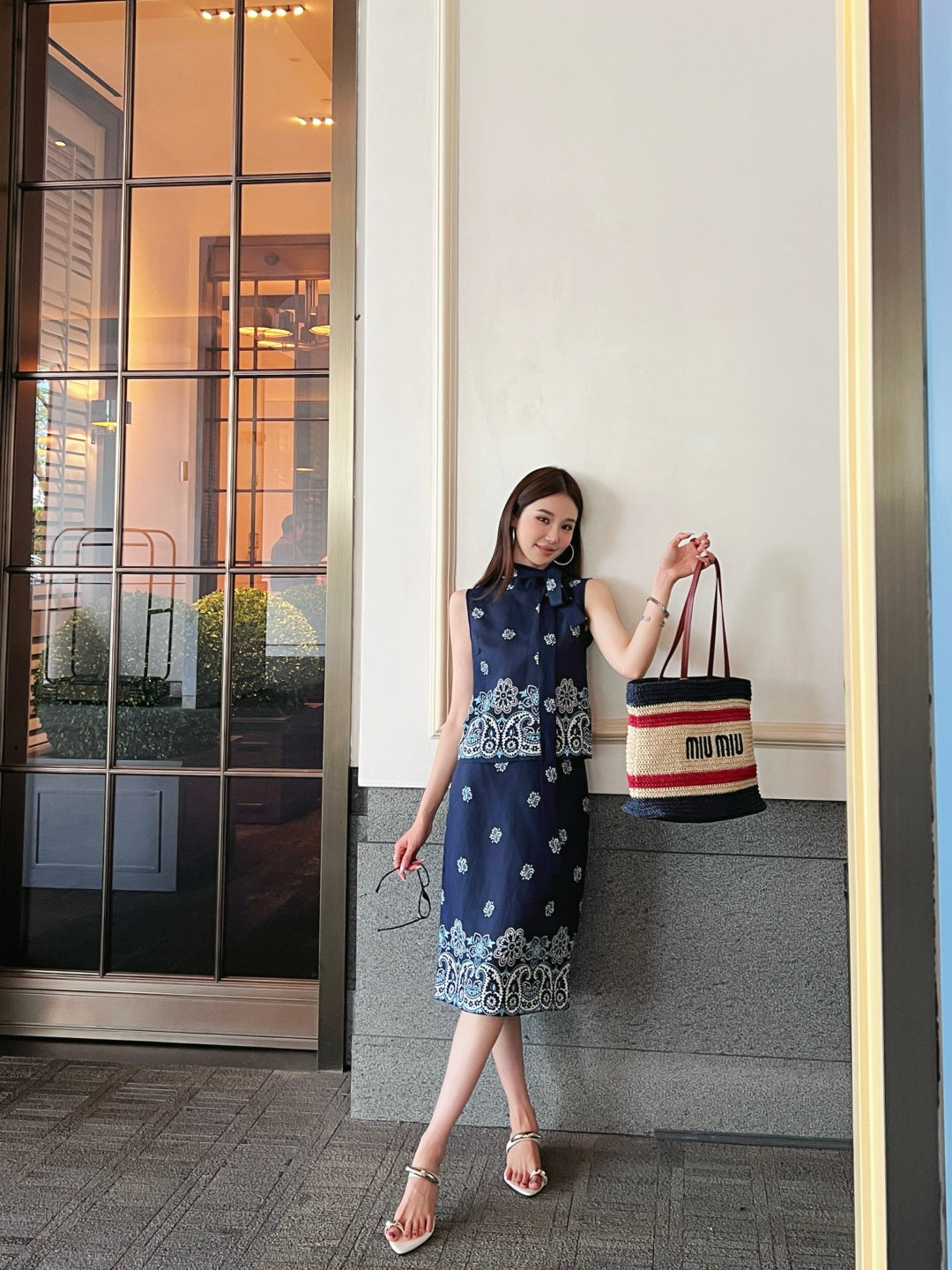 Miu 25ss Linen print vest