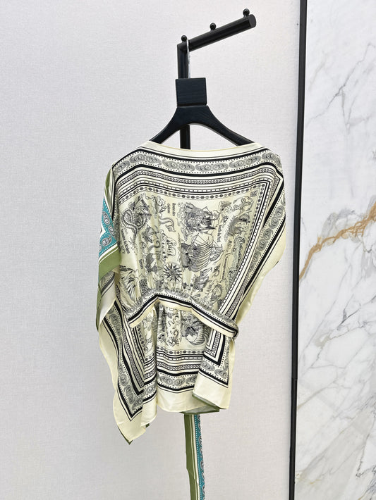 Loro 25ss silk cape top