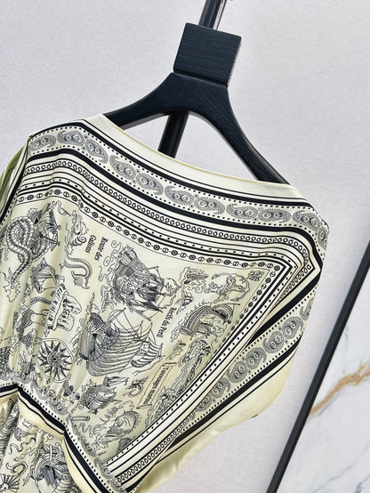 Loro 25ss silk cape top