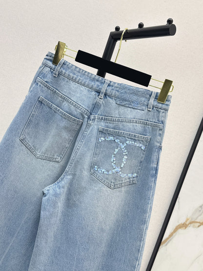 Chan 25ss beaded jeans