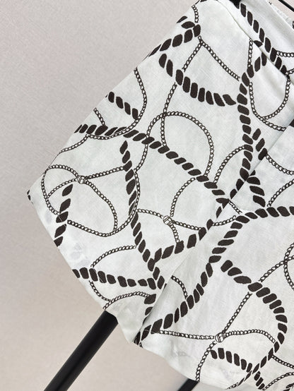 Herm 25ss linen print short