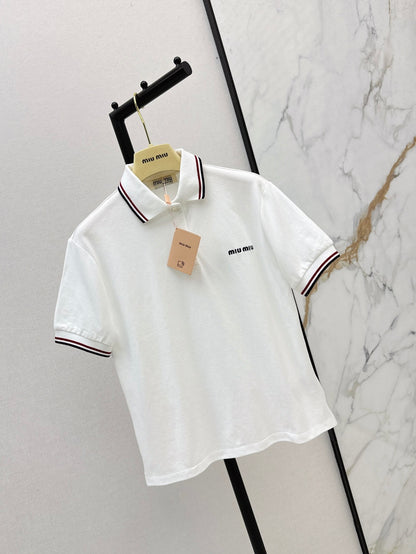 Miu 25ss embroidered polo
