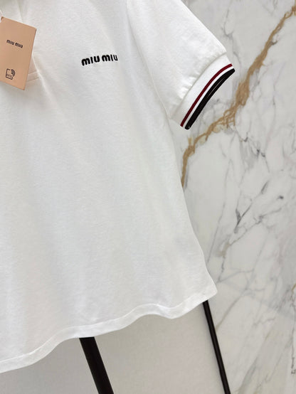 Miu 25ss embroidered polo
