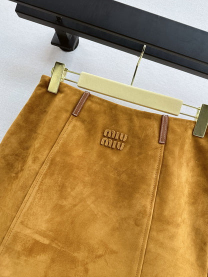 Miu 25ss suede skirt