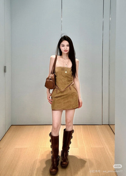Miu 25ss suede tube top