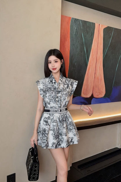CD 25SS print dress