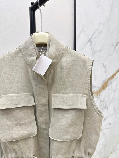 Brun 25ss linen vest
