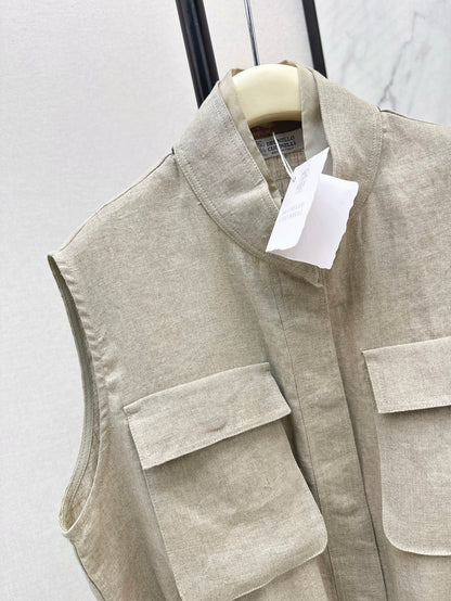 Brun 25ss linen vest