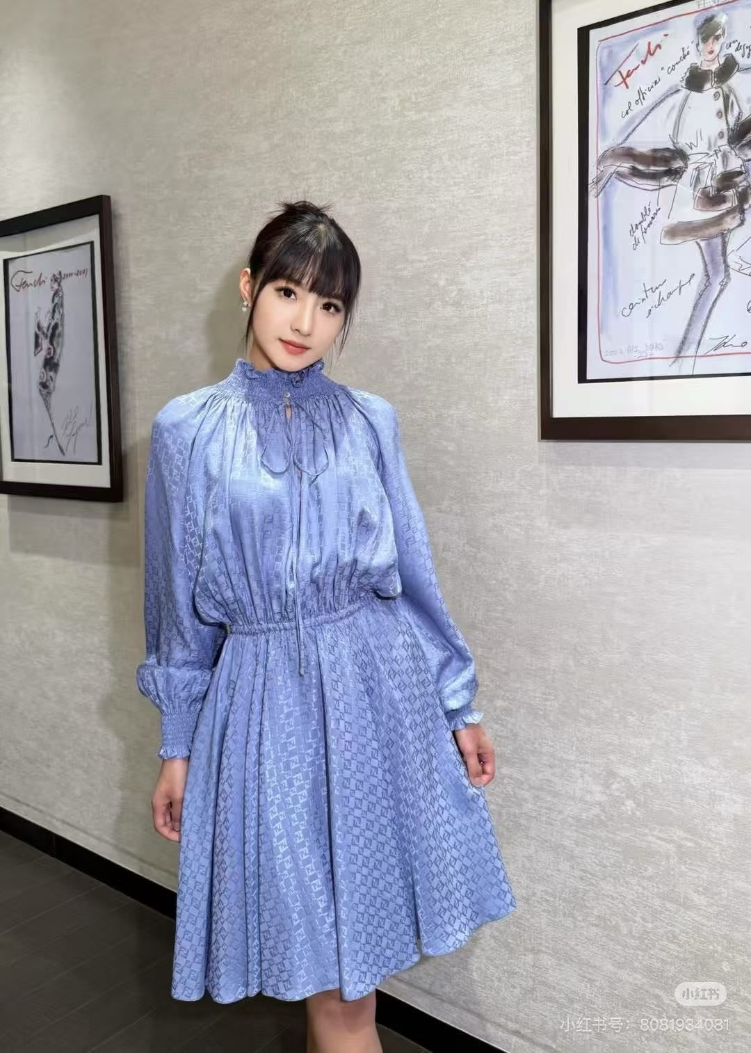 Fend 25ss jacquard dress