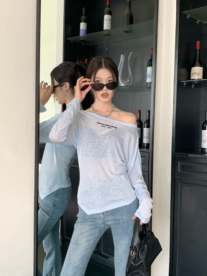 Wang 25ss off-shoulder shirt