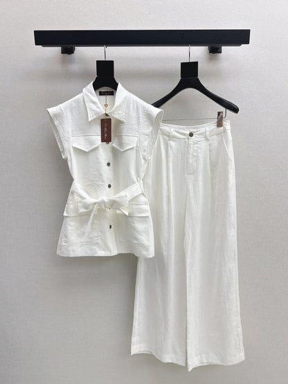 Loro 25ss linen embroidered suit