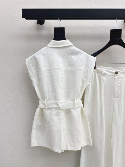Loro 25ss linen embroidered suit