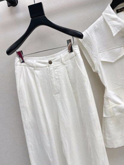 Loro 25ss linen embroidered suit