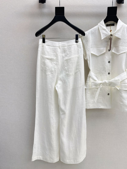 Loro 25ss linen embroidered suit