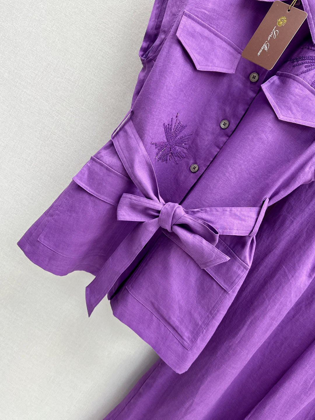 Loro 25ss linen embroidered suit