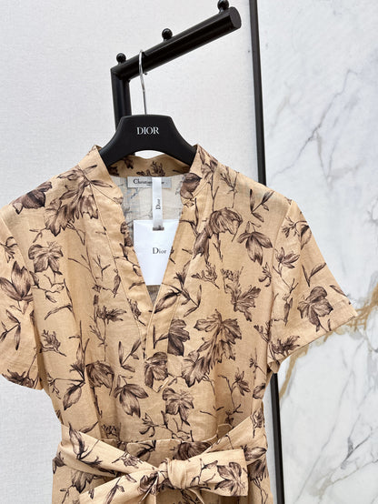 CD 25ss linen print dress