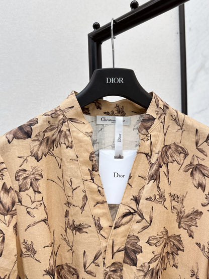 CD 25ss linen print dress