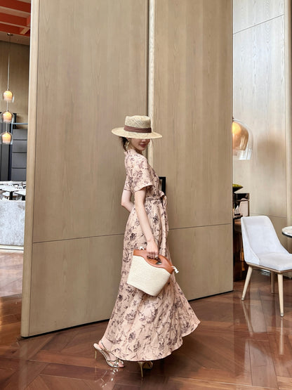 CD 25ss linen print dress