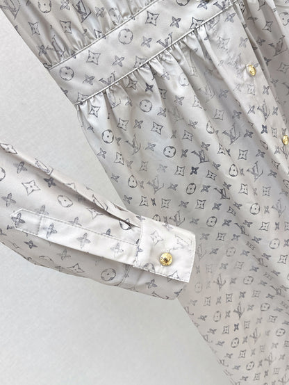 Louis 25ss print shirt dress