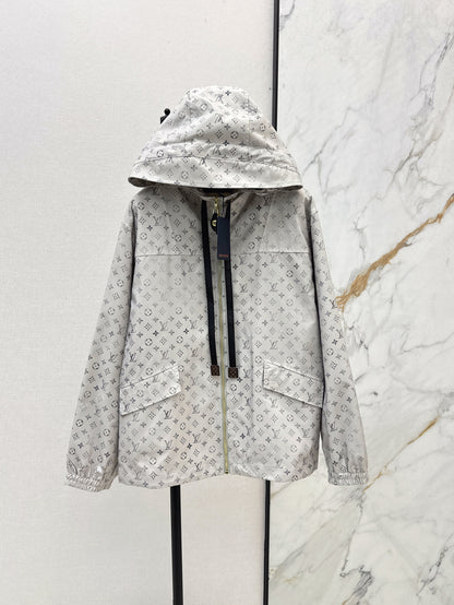 Louis 25ss print hooded jacket