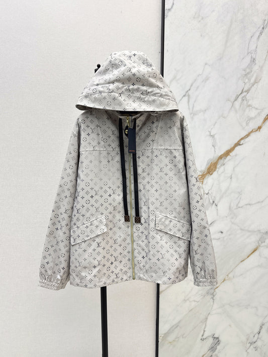 Louis 25ss print hooded jacket