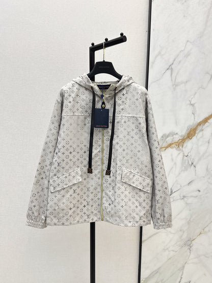 Louis 25ss print hooded jacket