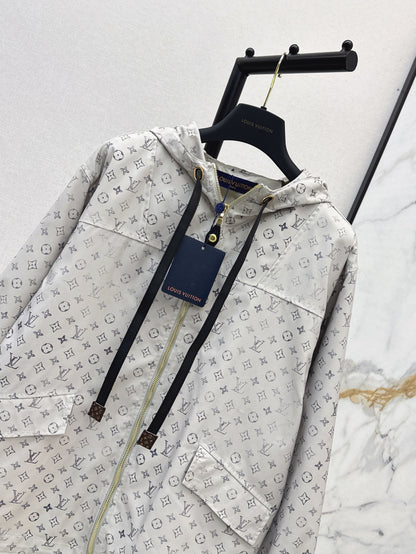 Louis 25ss print hooded jacket