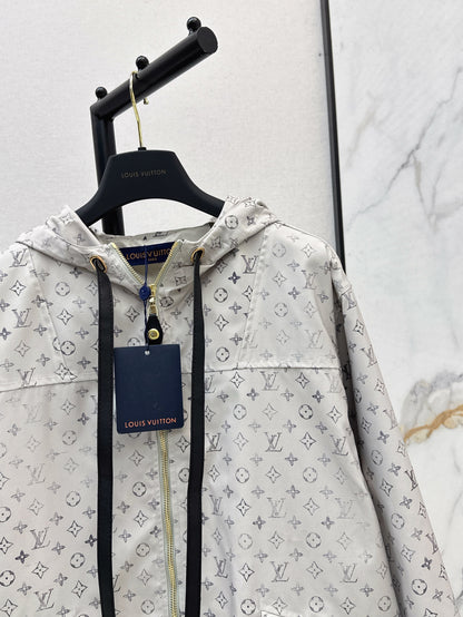Louis 25ss print hooded jacket