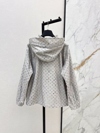 Louis 25ss print hooded jacket