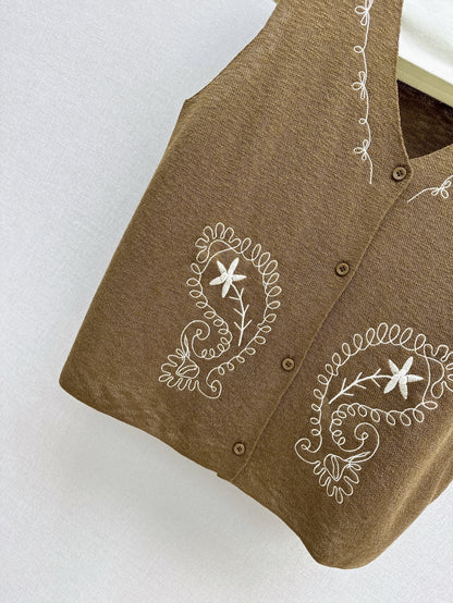 Max 25ss embroidered vest