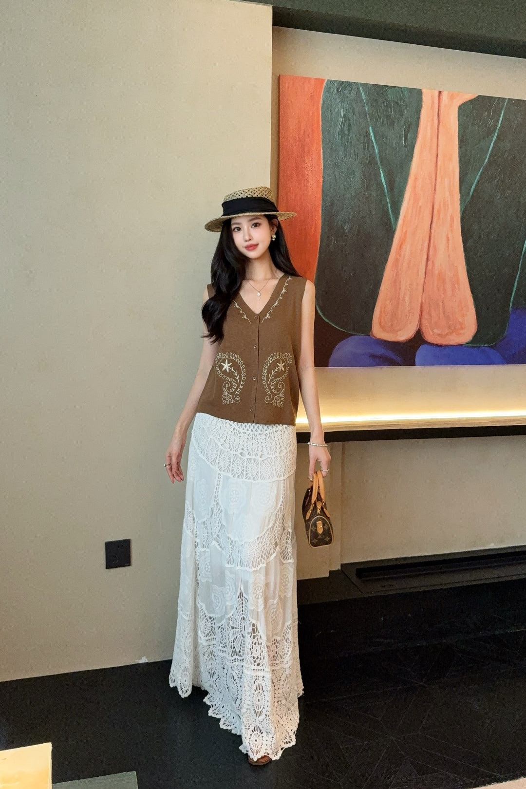 Max 25ss embroidered vest