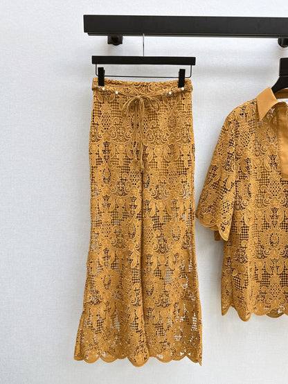 Zimm 25ss embroidered pants
