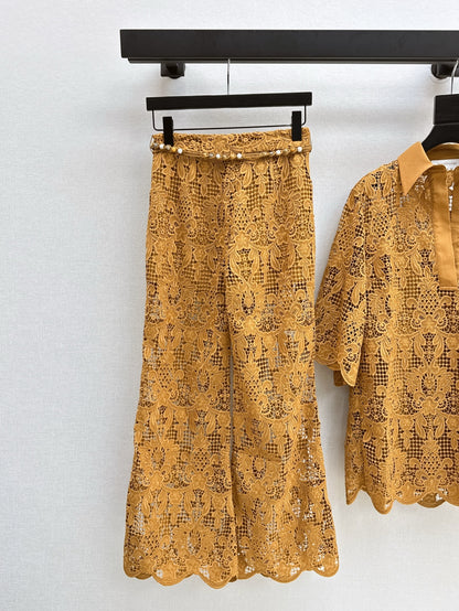 Zimm 25ss embroidered pants