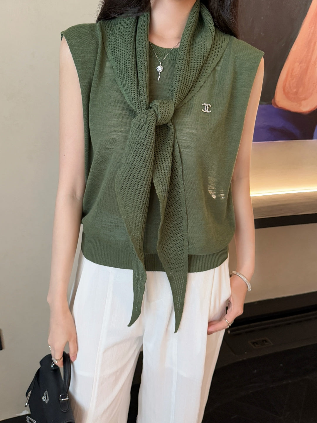 Chan 25ss knit vest