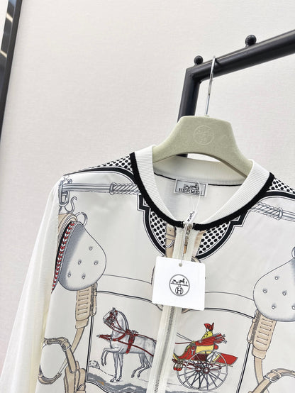 Herm 25ss print knit shirt