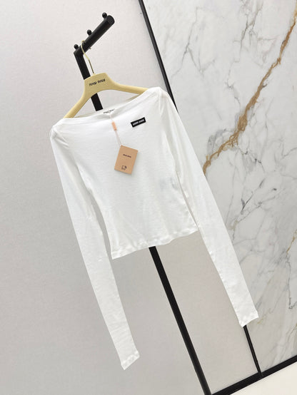Miu 25ss off-shoulder shirt