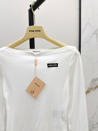 Miu 25ss off-shoulder shirt