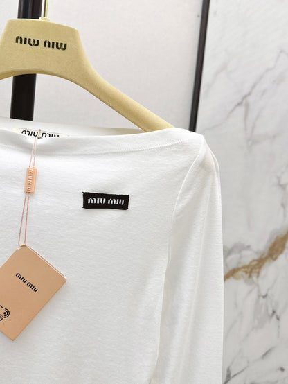 Miu 25ss off-shoulder shirt