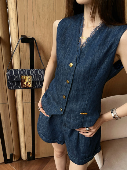Loro 25ss denim suit