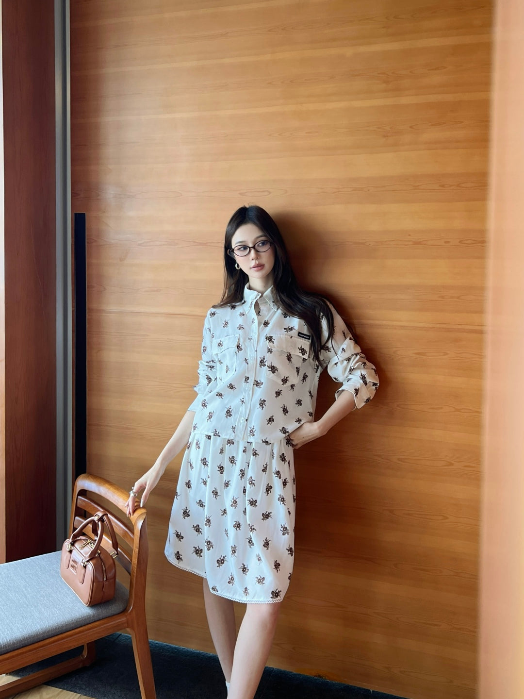 Miu 25ss print skirt