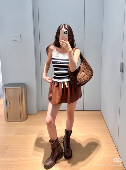 Miu 25ss leather skirt