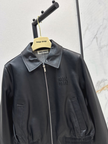 Miu 25ss leather jacket