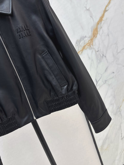 Miu 25ss leather jacket