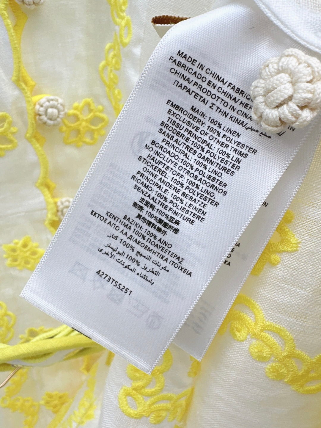 Zimm 25ss linen embroidered dress