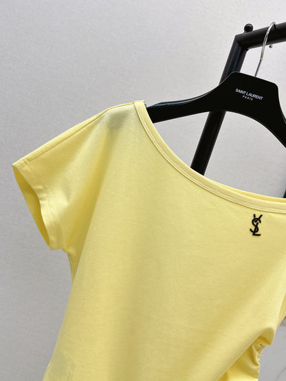 Saint lau 25ss off-shoulder shirt